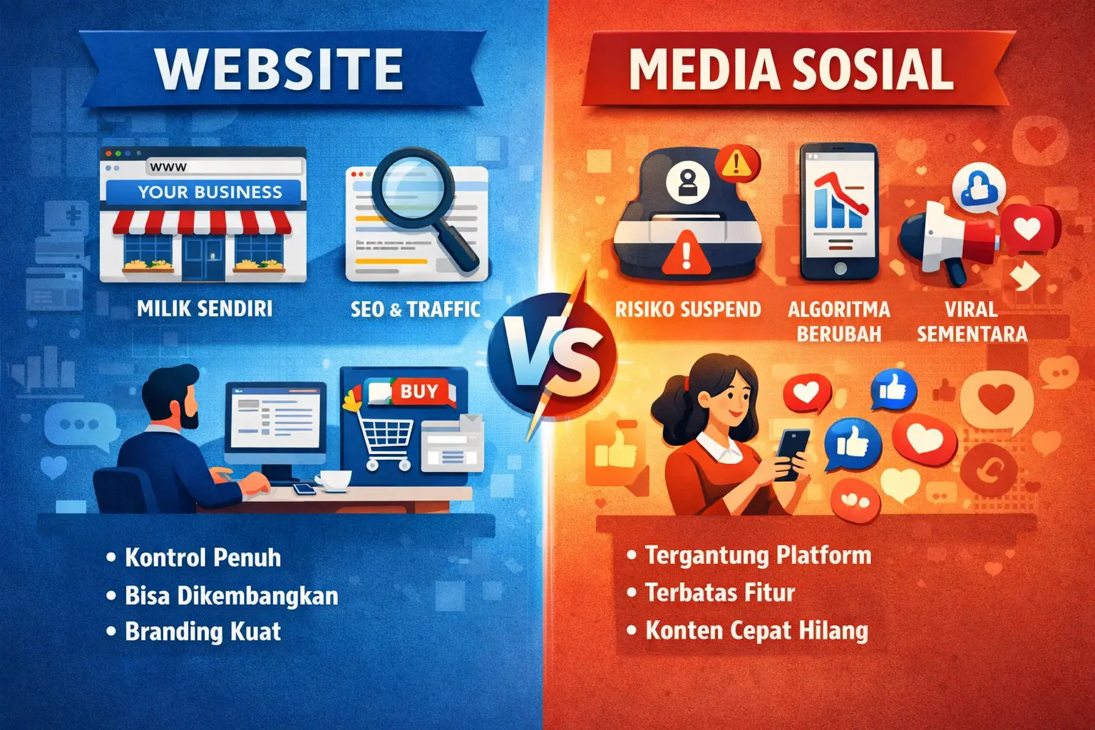 Website vs Media Sosial: Mana Lebih Efektif untuk Bisnis?