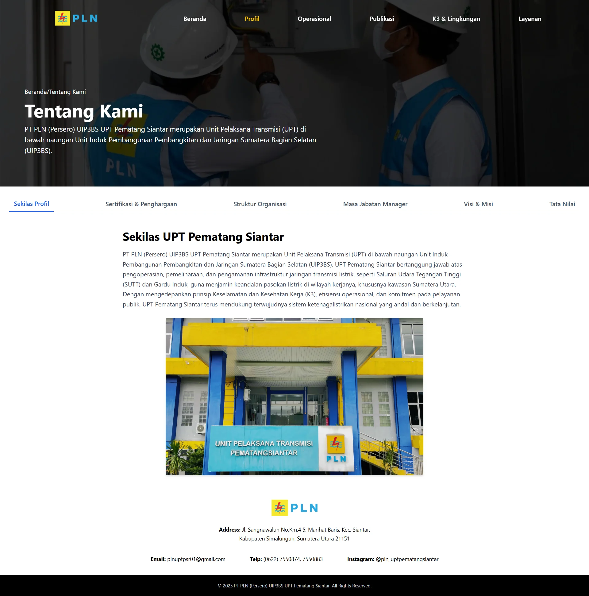 Screenshot PLN UPT Pematang Siantar